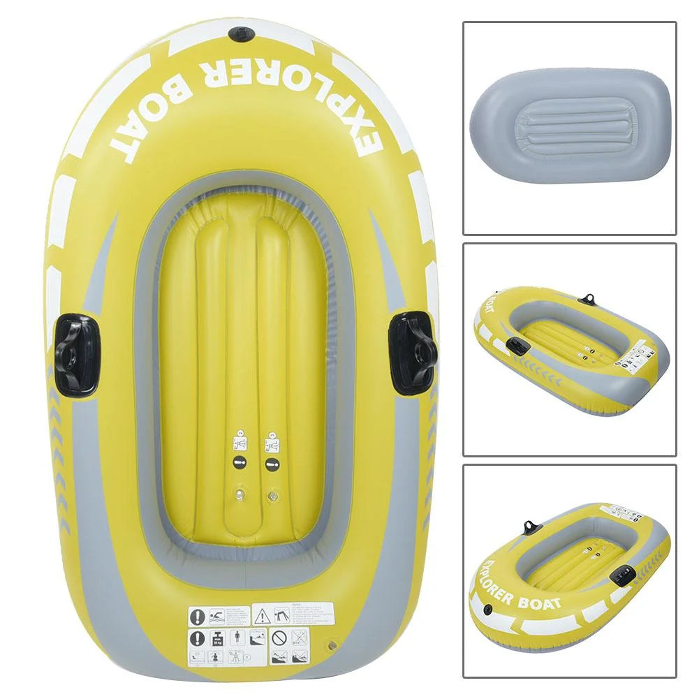 Yellow PVC Inflatable One Person Rowing Air Boat V608