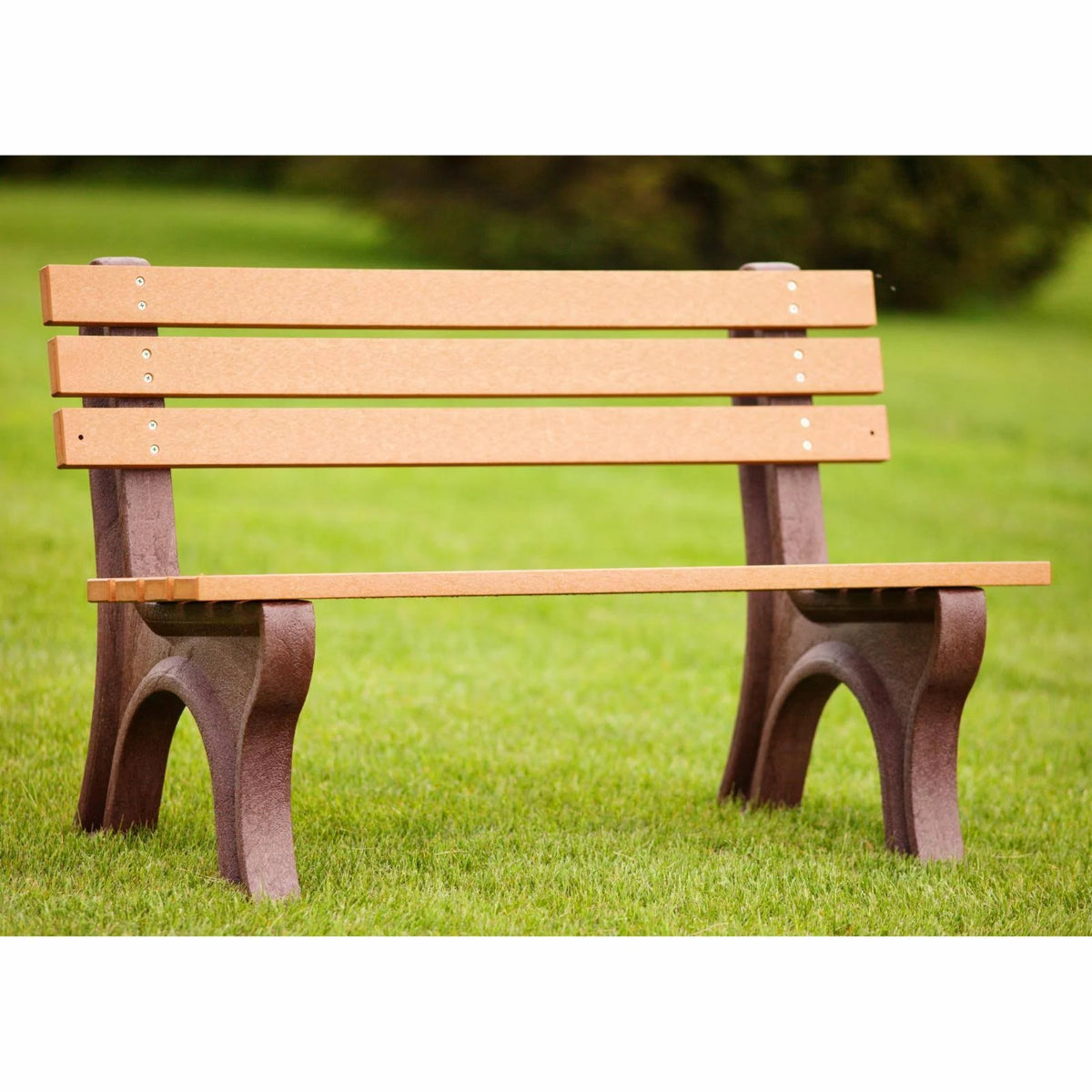 Black Sand Recycled Plastic Armless Park Bench L948518