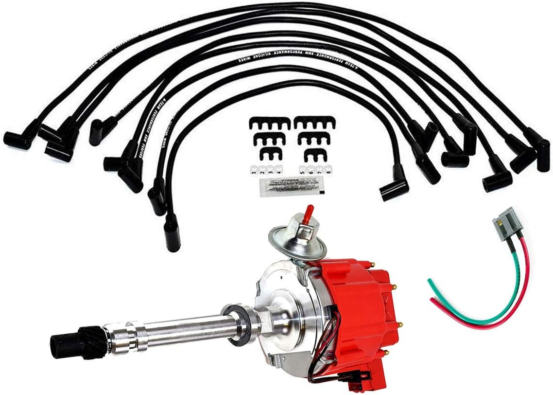 HEI Distributor Complete Kit with Spark Plug Wires and Pigtail Harness H644682