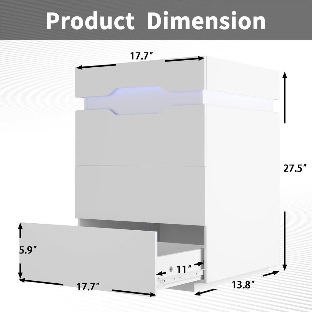White 2 Drawer Nightstand with Charging Ports S827901