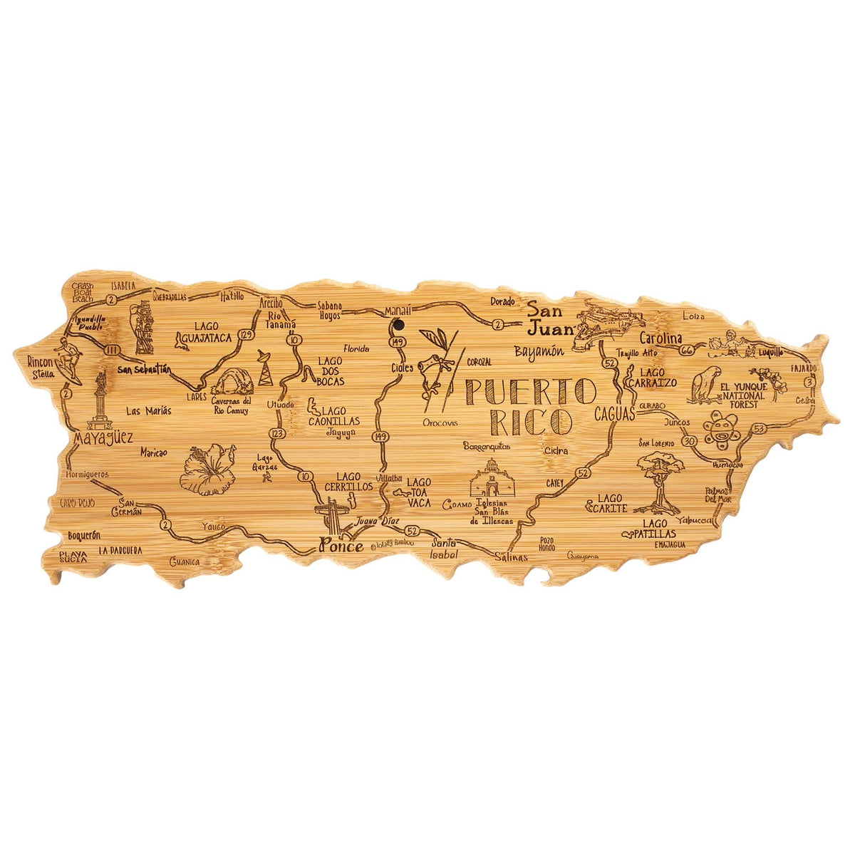 Puerto Rico Shaped Serving and Cutting Board I667311