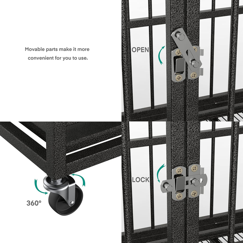 36 Heavy Duty Metal Dog Kennel and Crate, Double Door, Black M3435