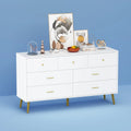 White Double Dresser Chest of Drawer Storage Organizer H75819