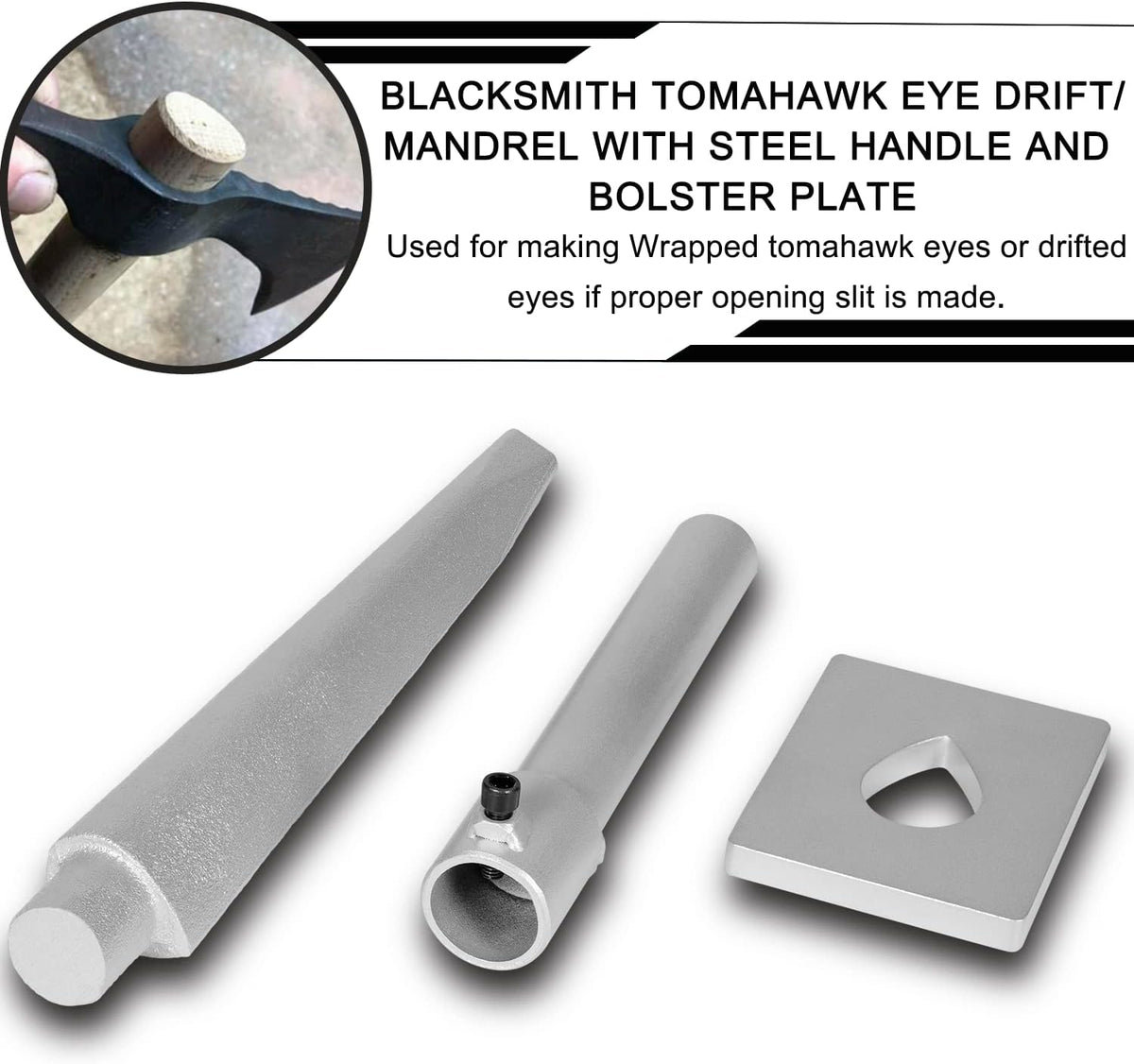 Tomahawk Eye Drift/Mandrel with Steel Handle and Bolster Plate, Pack of 2 Y620678