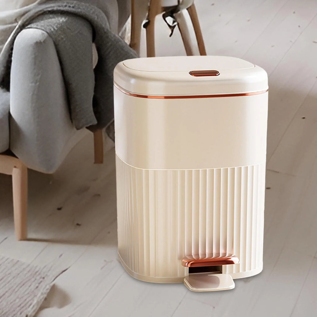 White Aureate 8L Step Trash Can Y9541