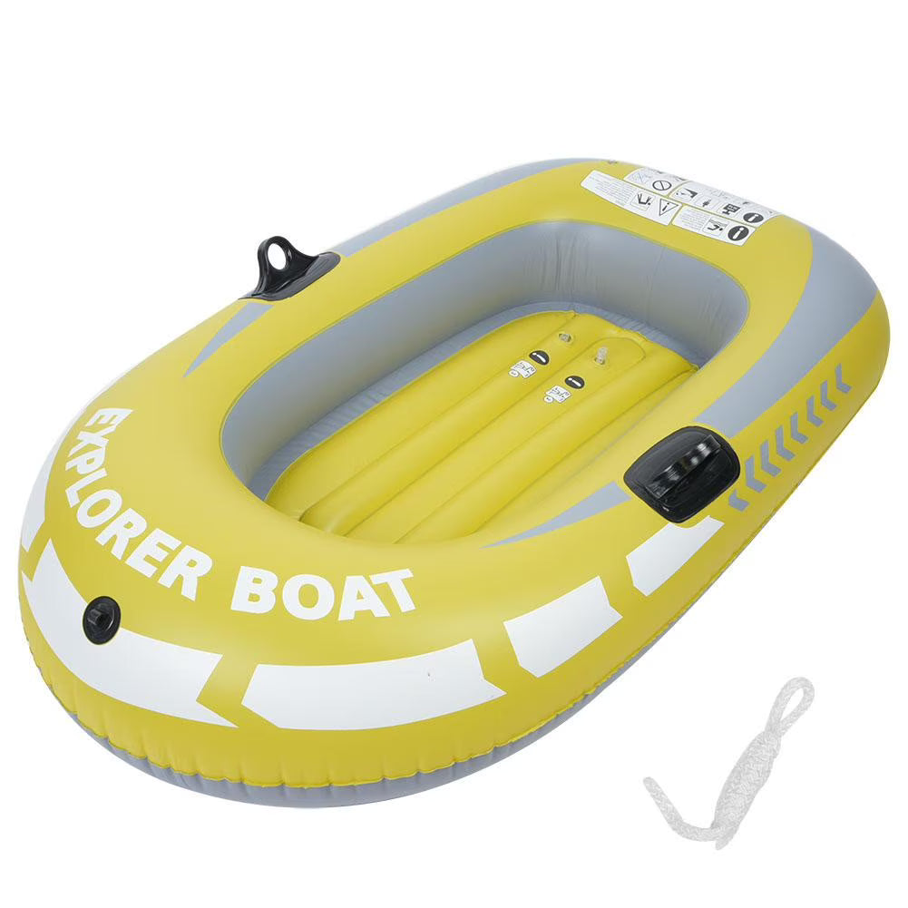Yellow PVC Inflatable One Person Rowing Air Boat V608