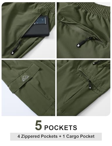 Men's Lightweight Hiking Travel Pants Cargo Pockets Quick Dry Stretch Water Resistant Fishing Outdoor Work A277