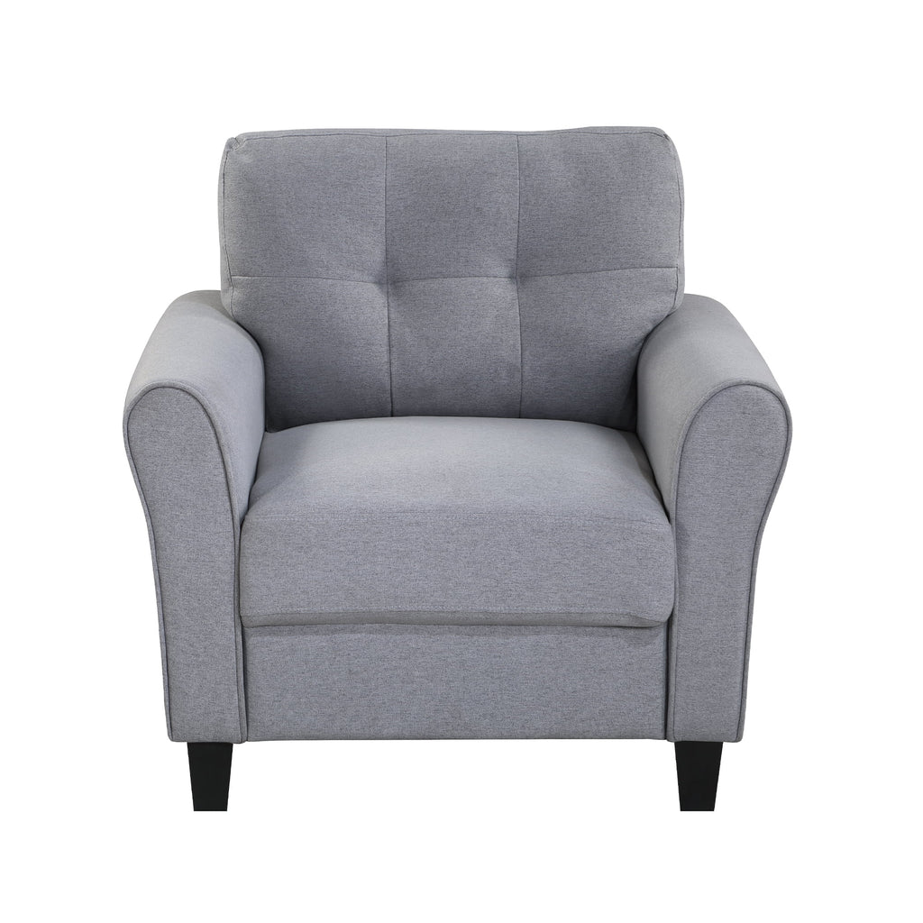 Light Grey-Blue Linen Upholstered Armchair A88705