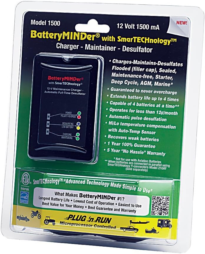 12 Volt 1.5 Amp Battery Charger Maintainer Desulfator I36404