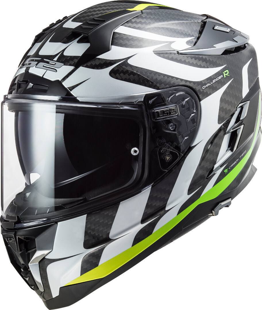 White-Yellow Carbon Helmet, Size 2XL Y98635