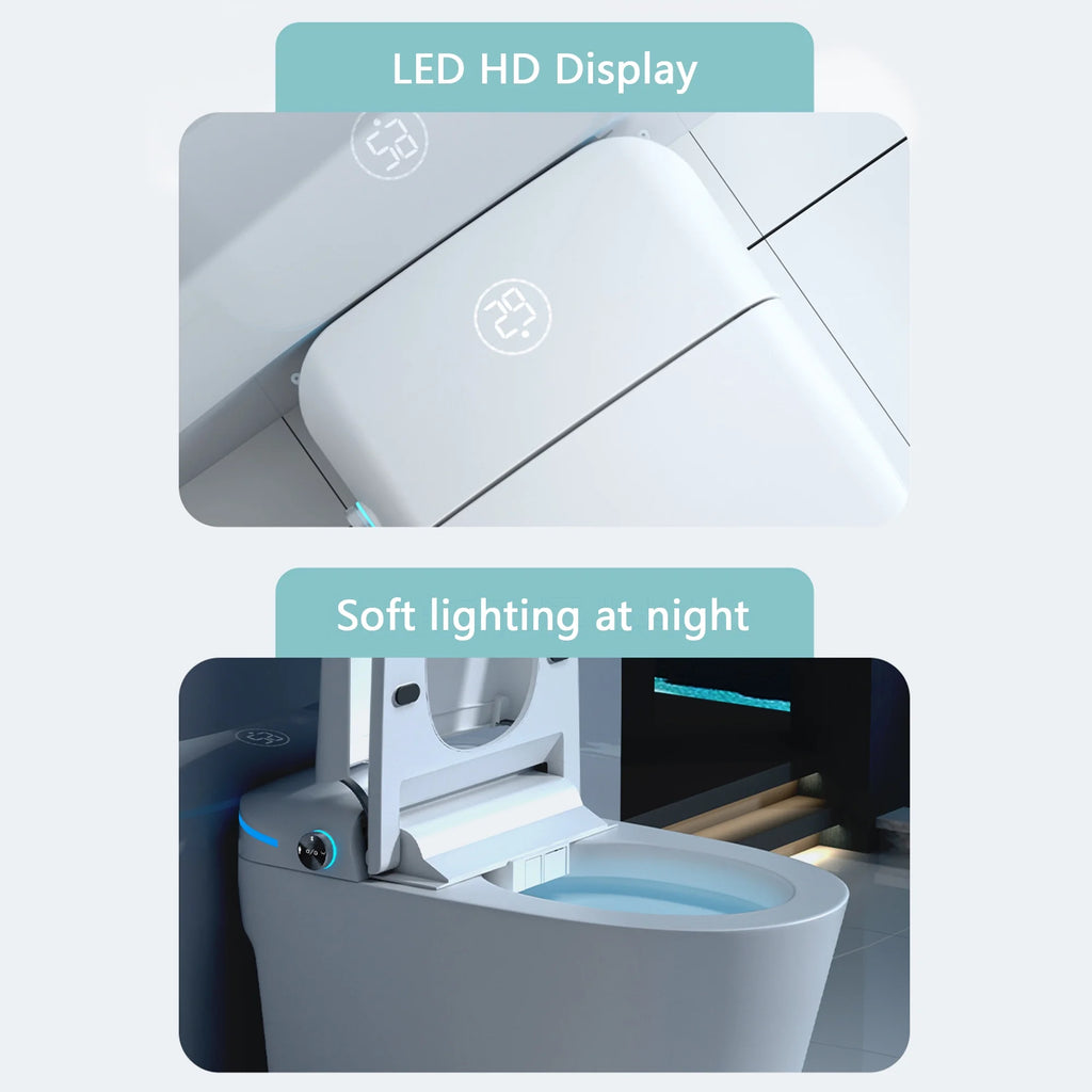 Smart Toilet with Bidet, Auto Open/Close Lid, Auto-Flush, Heater, Remote Control and Water Tank C86243