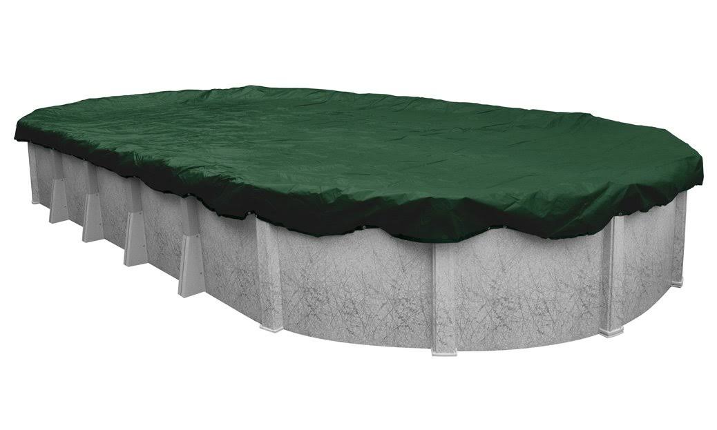 Green Oval Winter Pool Cover 18 x 40 ft. S16547