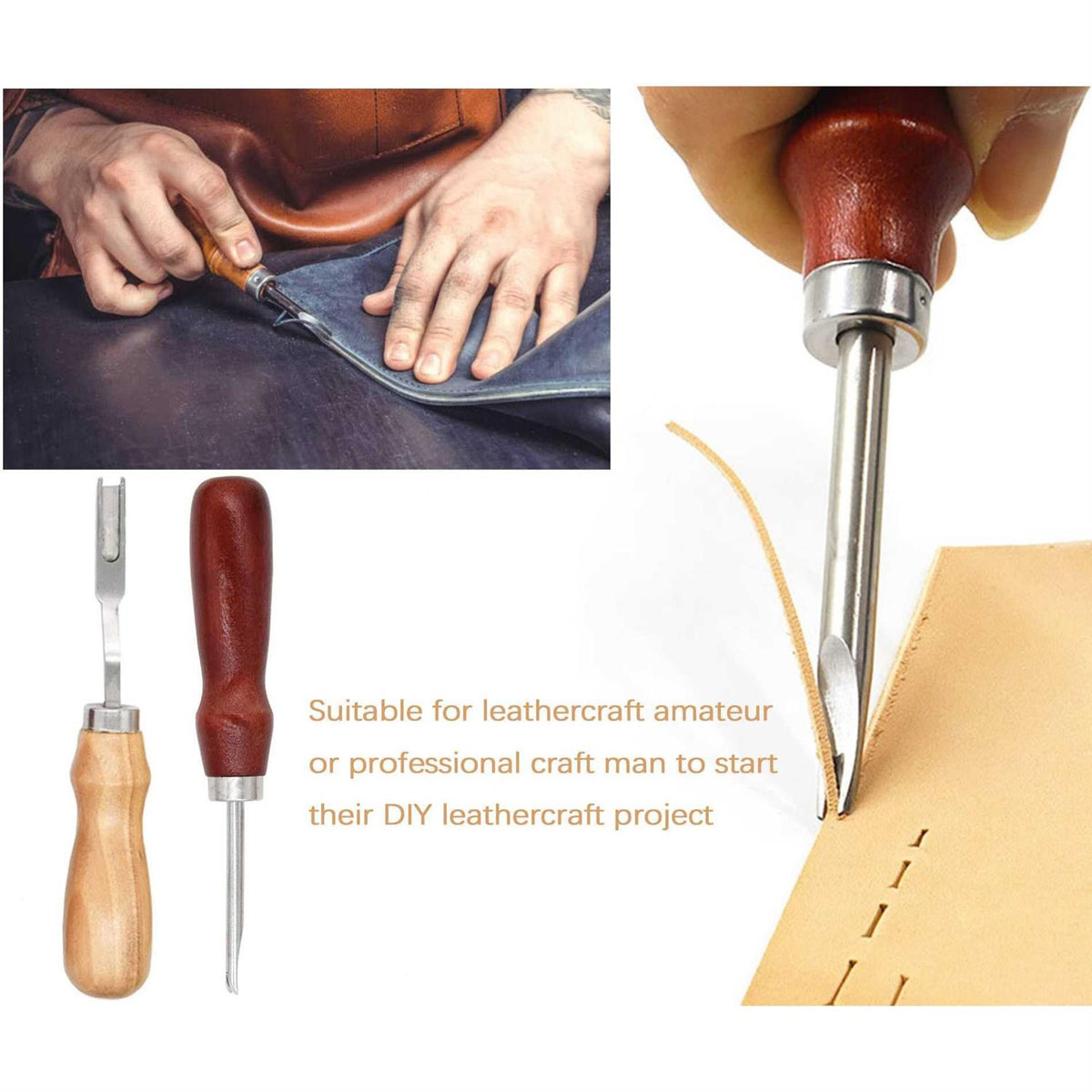18 Pcs Leather Stitching Working Tools Kit I981