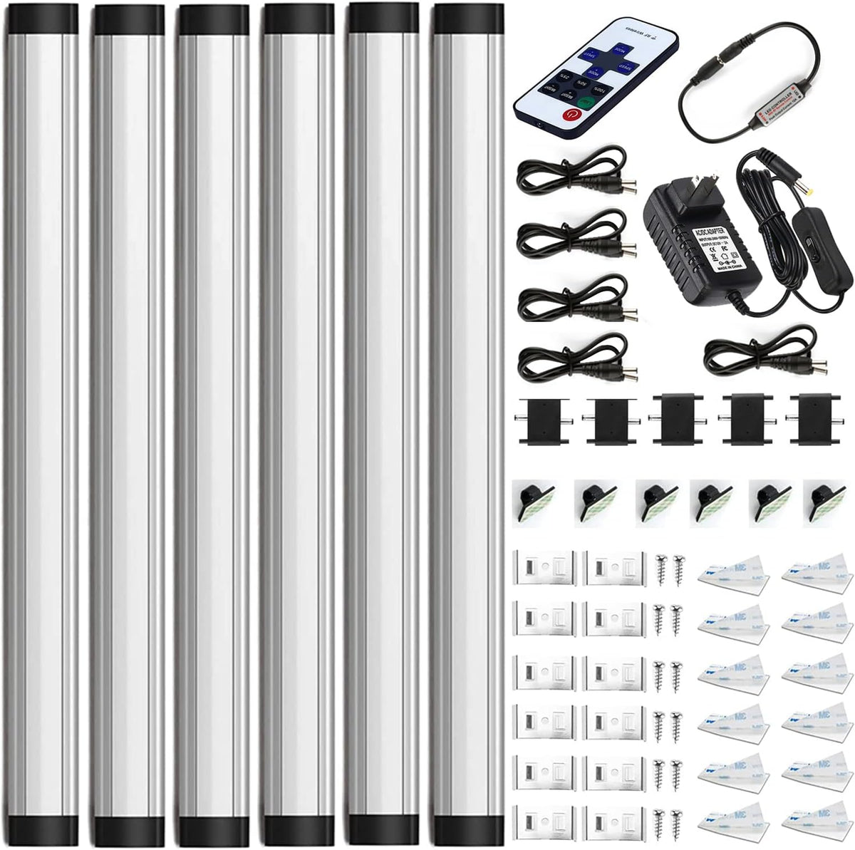 6PCS 12-inch Ultra Slim Warm White 3000K Led Cabinet Light Strips J1766