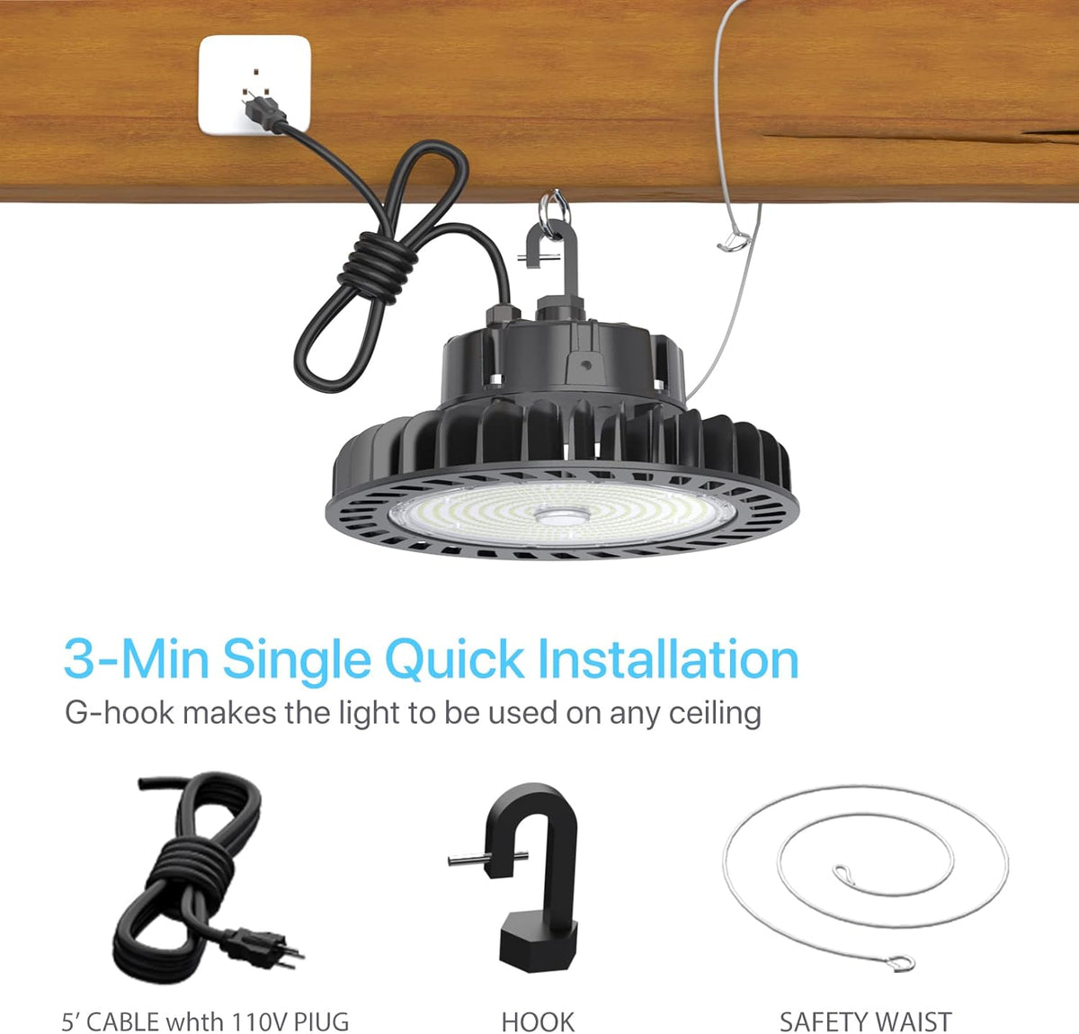 100W 14000LM Dimmable LED High Bay Light D58154
