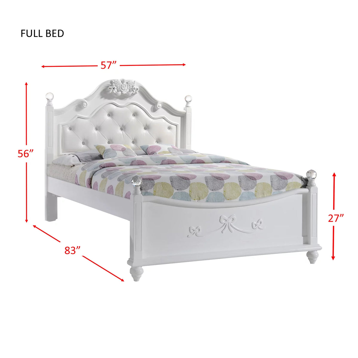 White 6 Piece Full Bedroom Set A88958