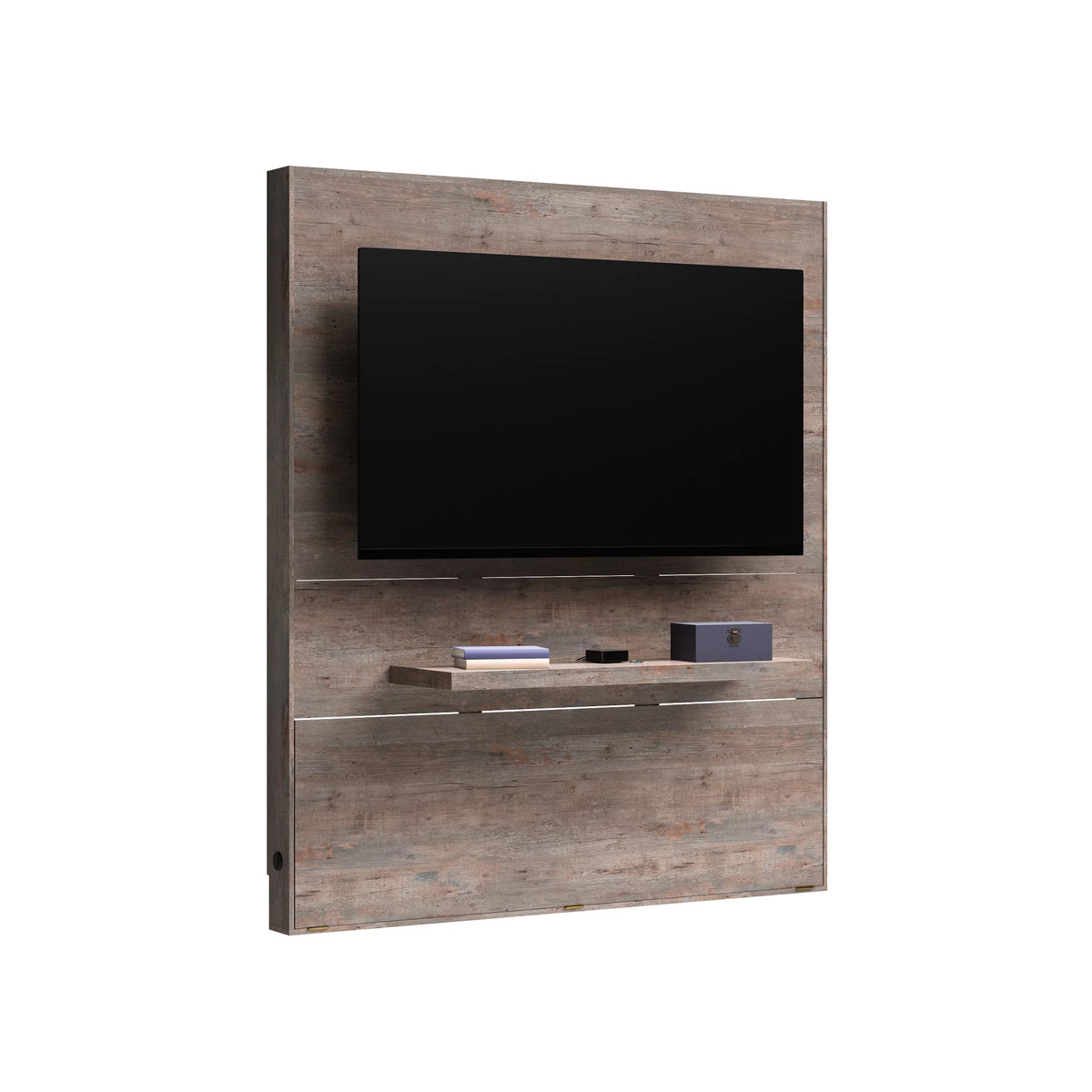 Weathered Wood Finish Entertainment Wall H2366
