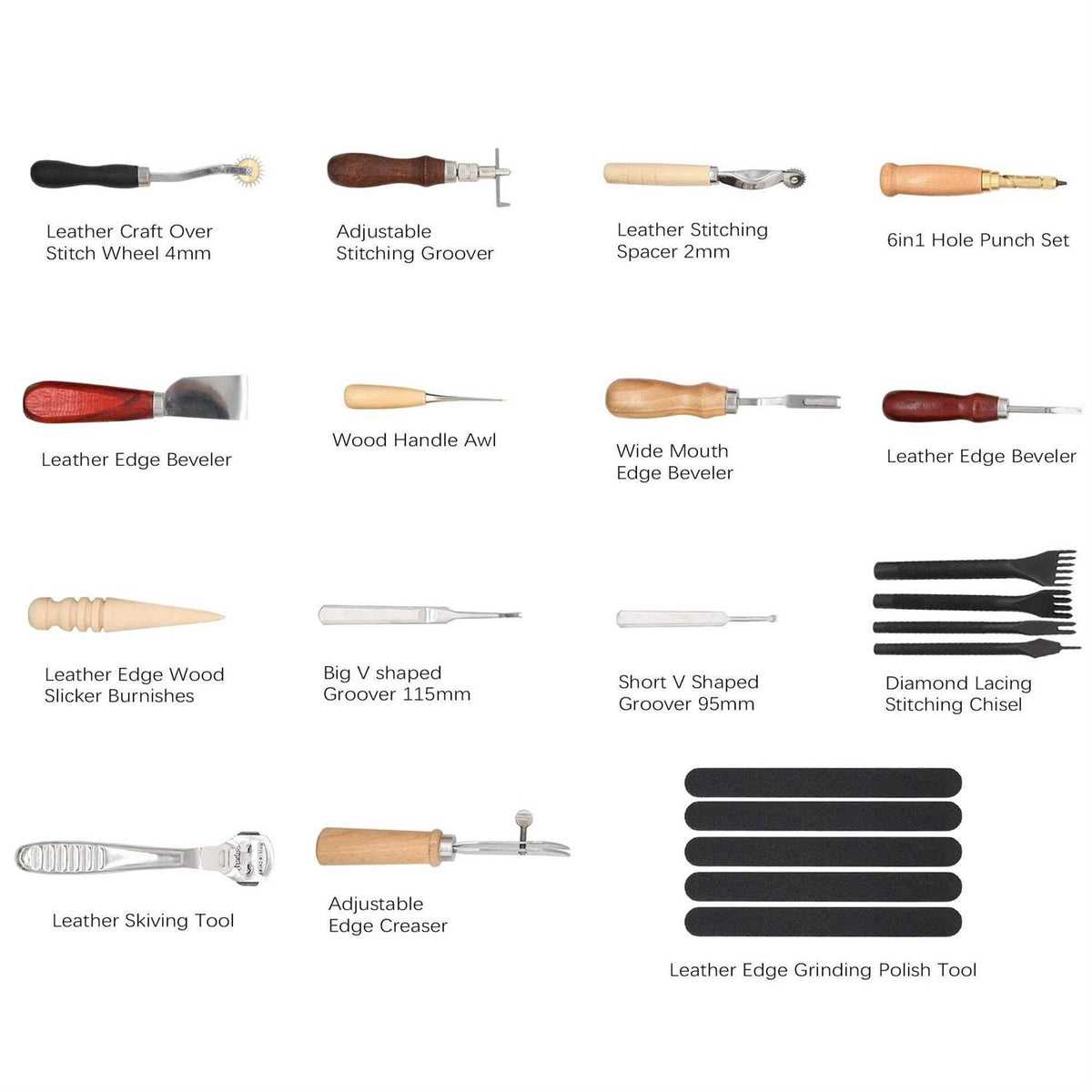 18 Pcs Leather Stitching Working Tools Kit I981
