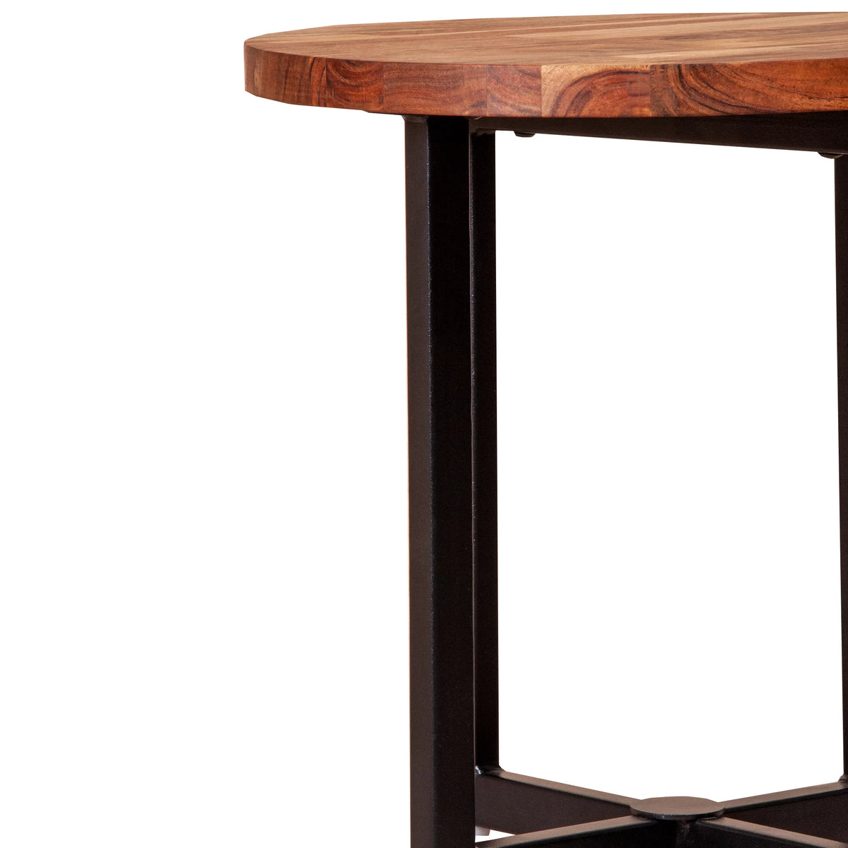 18 Inch Round Acacia Wood Side Table K488