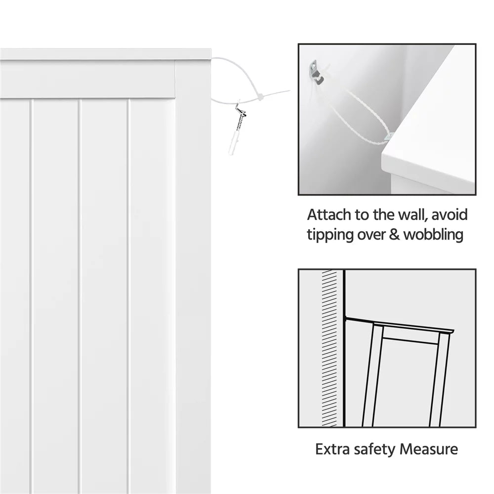 White 4 Drawer Wooden Bathroom Floor Cabinet T850