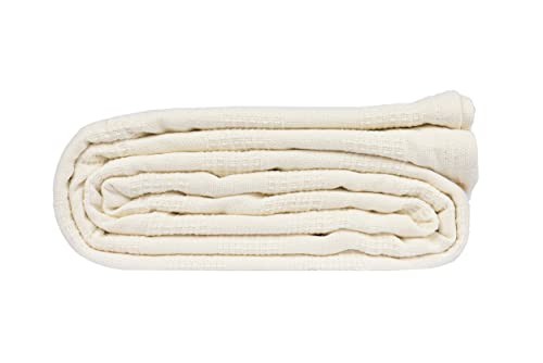 100% Cotton Thermal Blanket (74x100 in, White) A889
