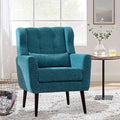 Dark Blue Chenille Fabric Accent Chair Set of 2 Y9686