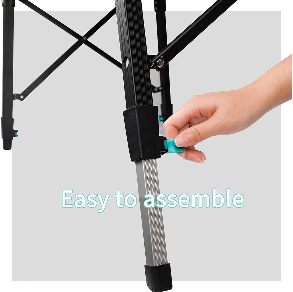 Height Adjustable Aluminum Folding Camping Table with Carry Bag Y942118