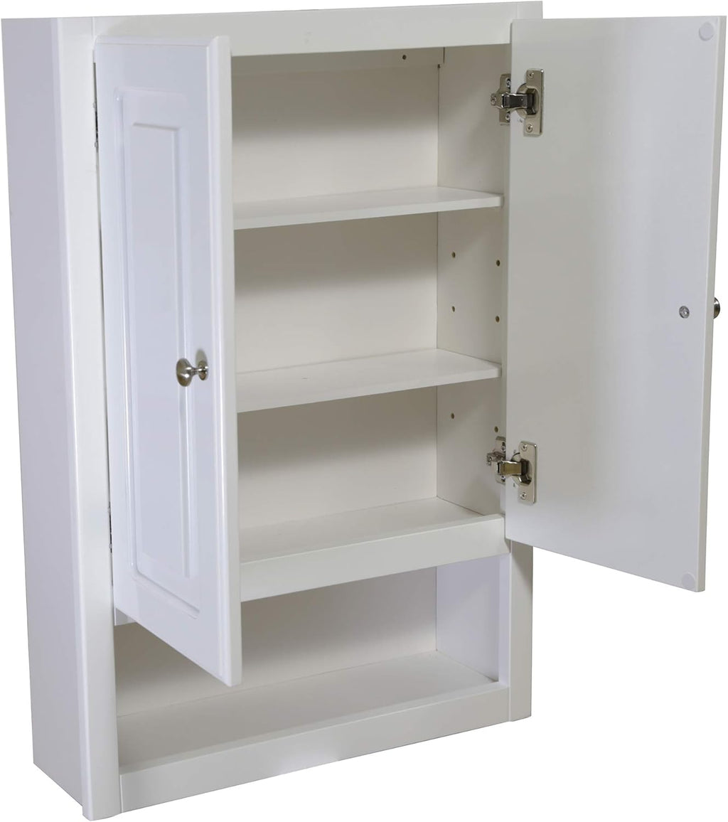White 2-Door 1-Shelf Bathroom Wall Cabinet N563