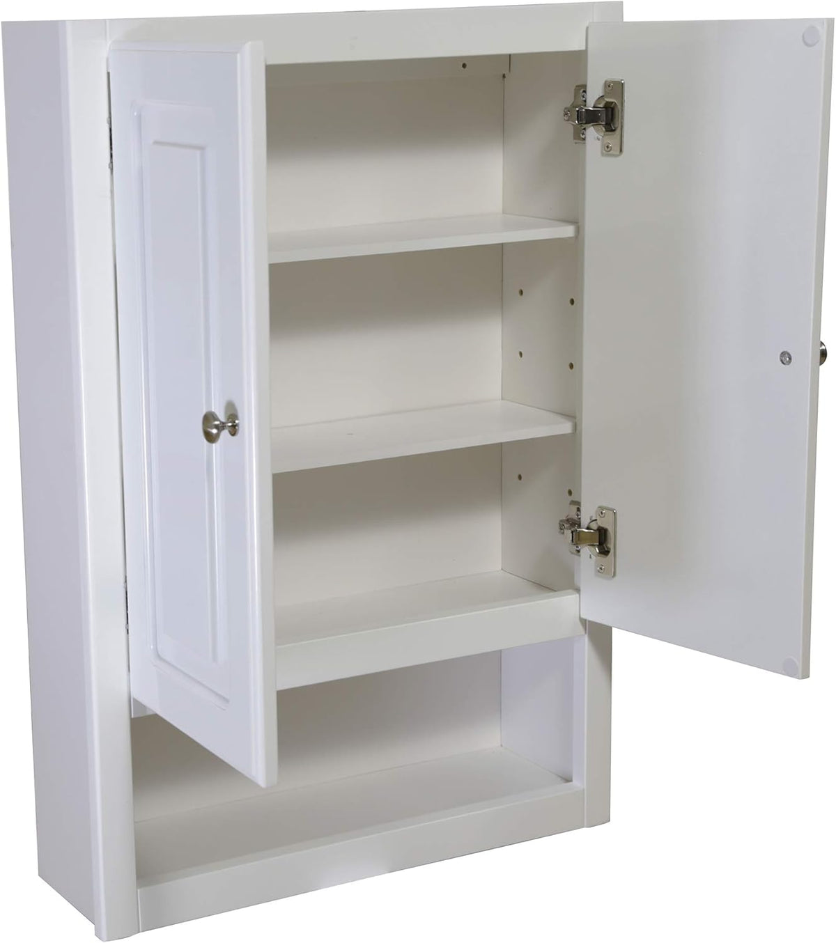 White 2-Door 1-Shelf Bathroom Wall Cabinet N563