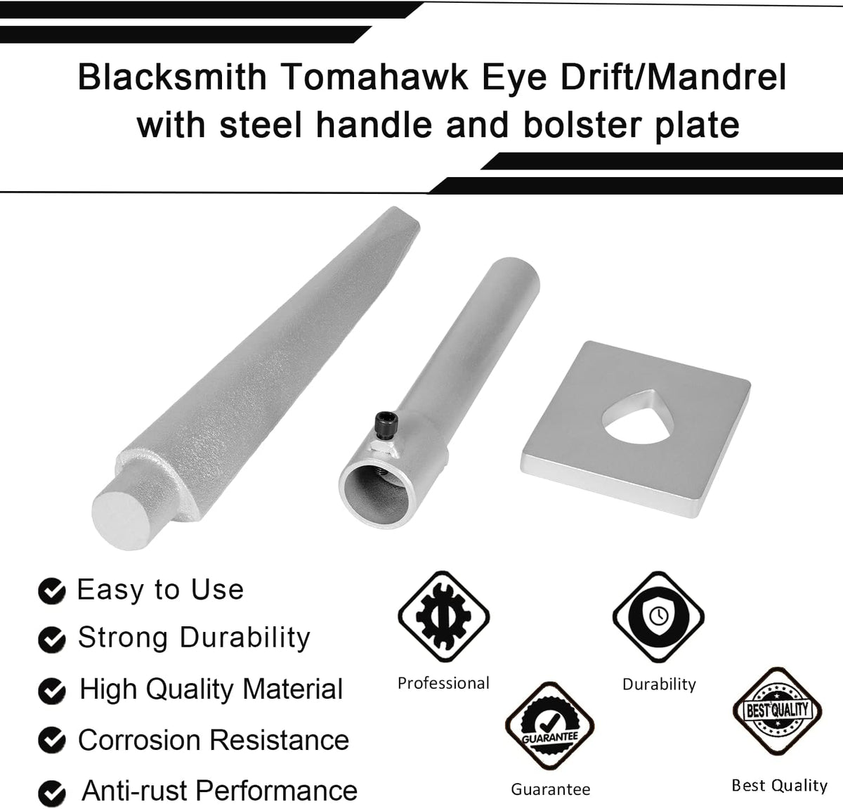 Tomahawk Eye Drift/Mandrel with Steel Handle and Bolster Plate, Pack of 2 Y620678