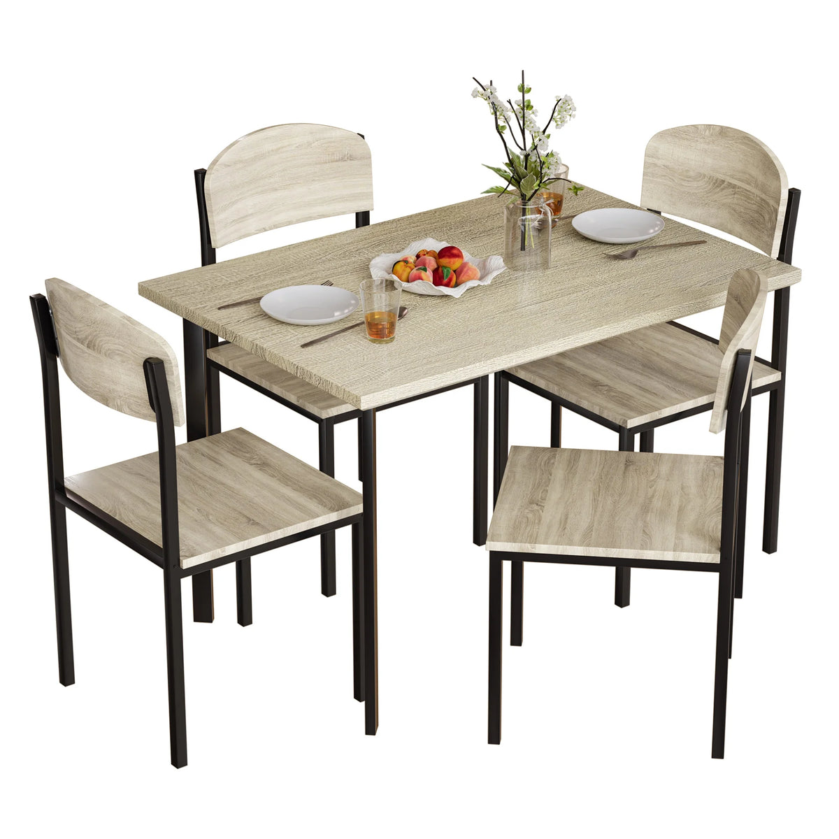 5-Piece Light Brown Dining Table Set H47929