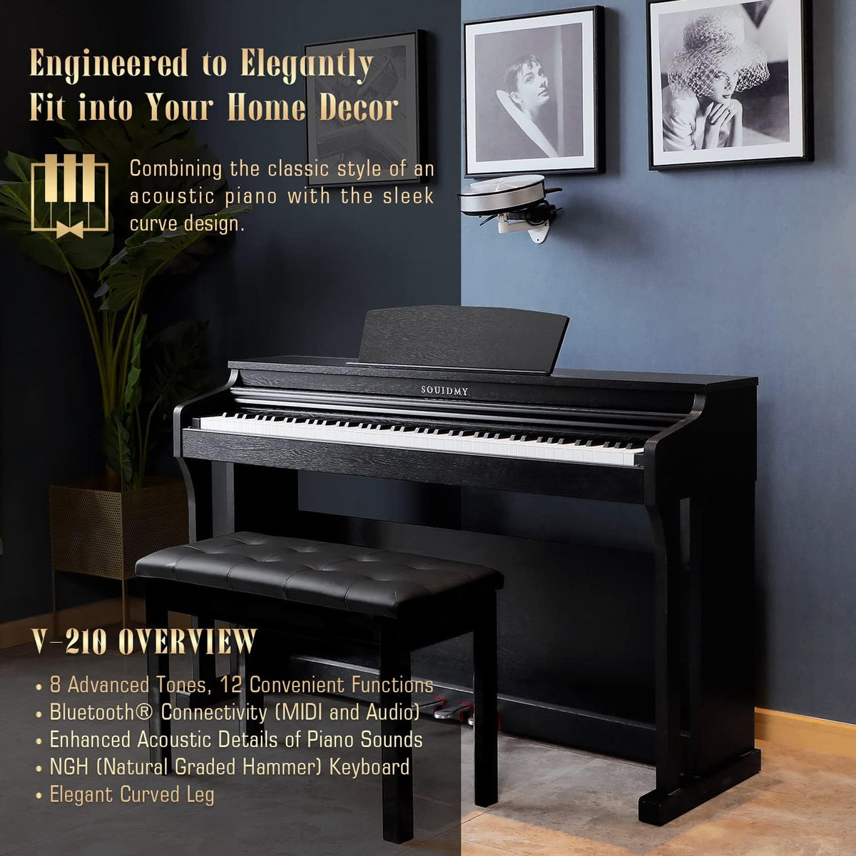 88-Key Weighted Hammer-Action Digital Piano Z10405