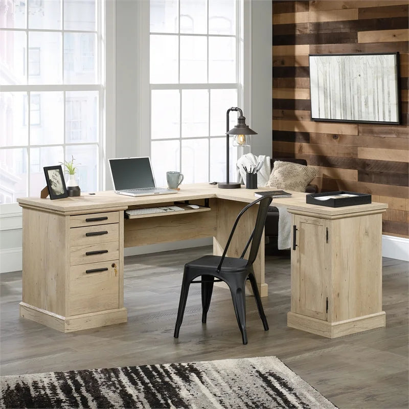 2-Piece L-Shaped Desk & Computer Hutch Set V443