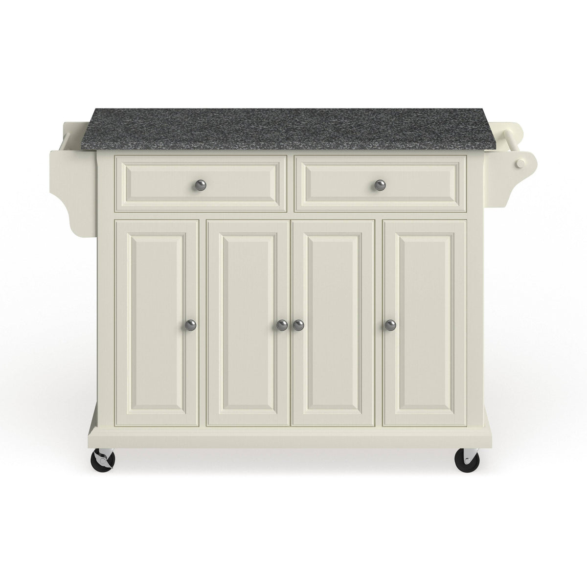 White Wood and Granite Kitchen Cart B560984