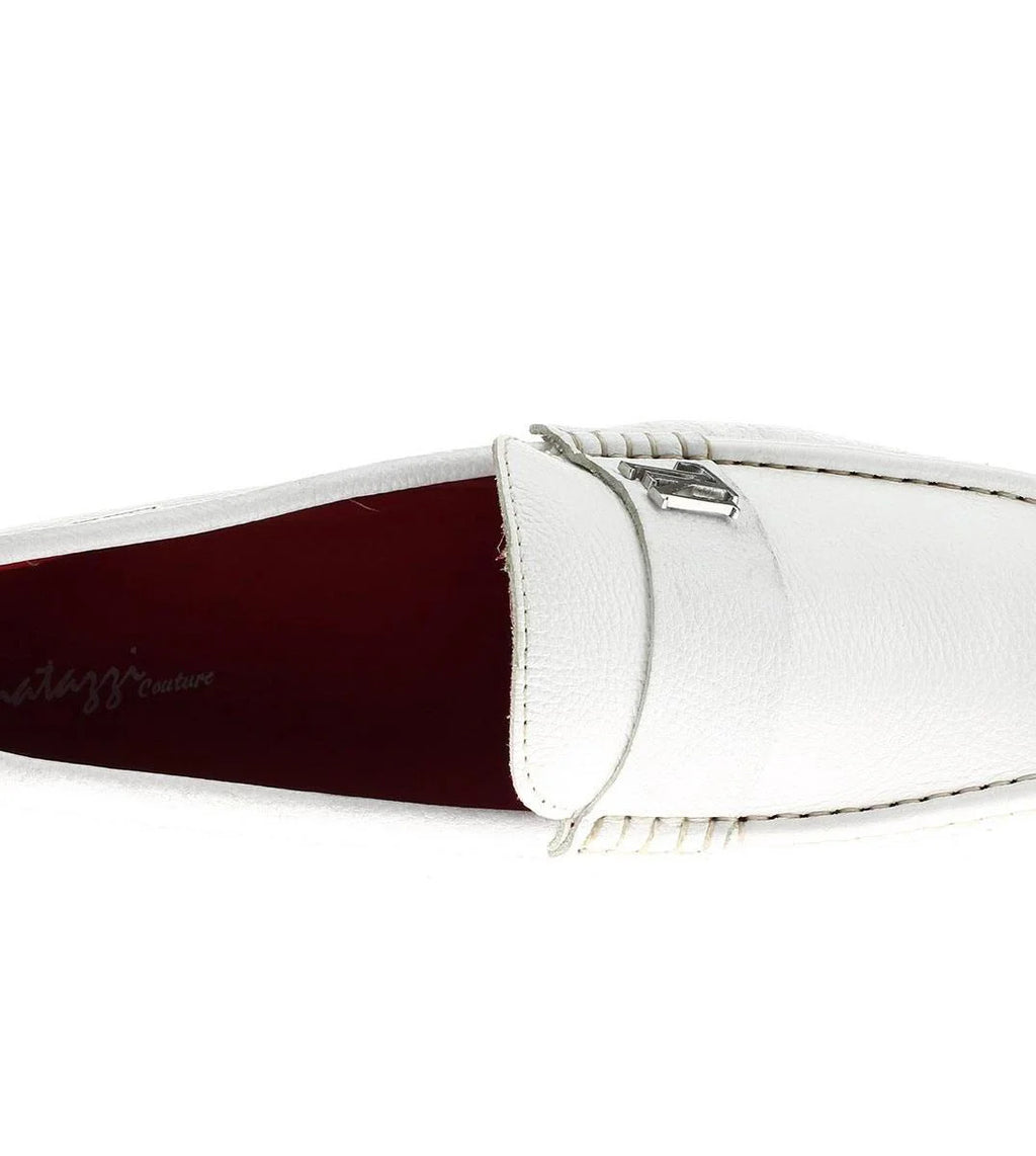 White Leather Comfort Shoes P239119