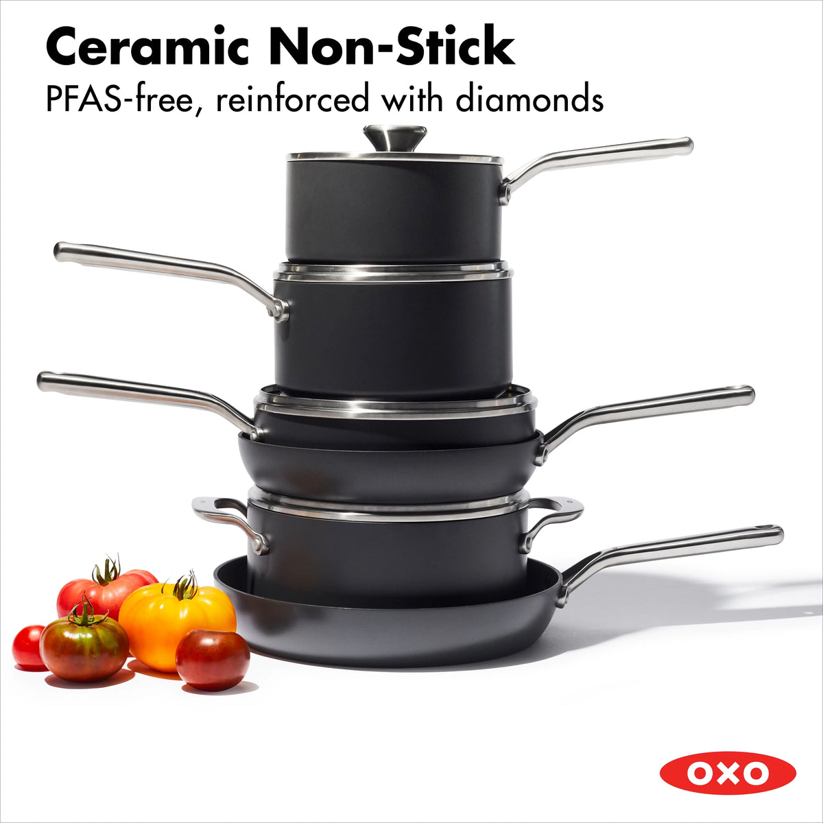 10 Piece Hard Anodized Nonstick Cookware Set, Black V7078