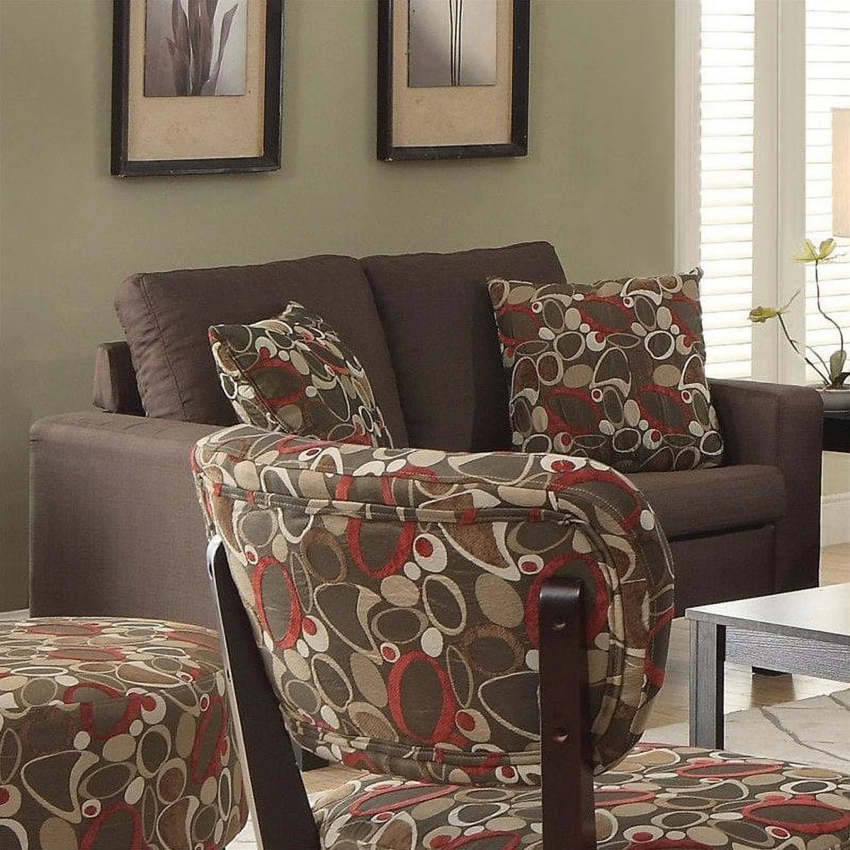 Chocolate Cappuccino Transitional Loveseat C45950