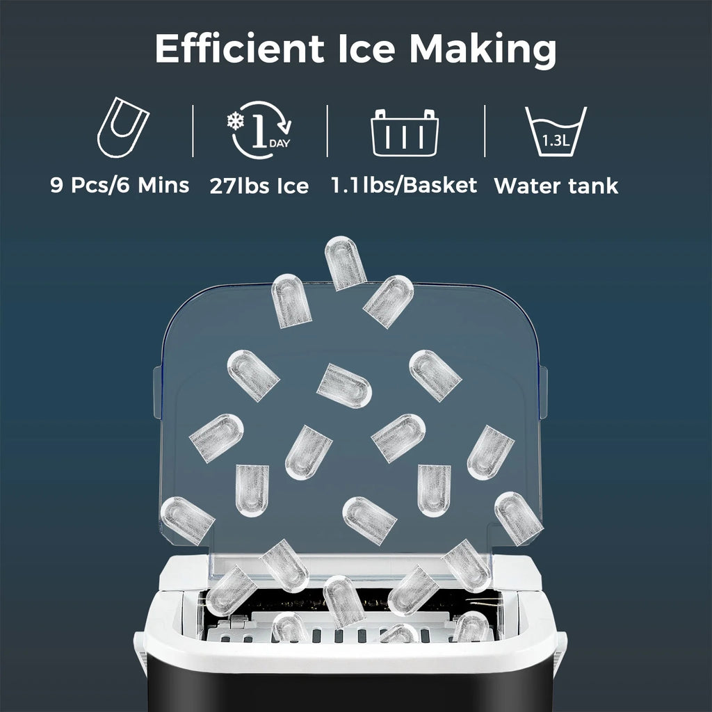 Black Self-Cleaning Ice Maker O508