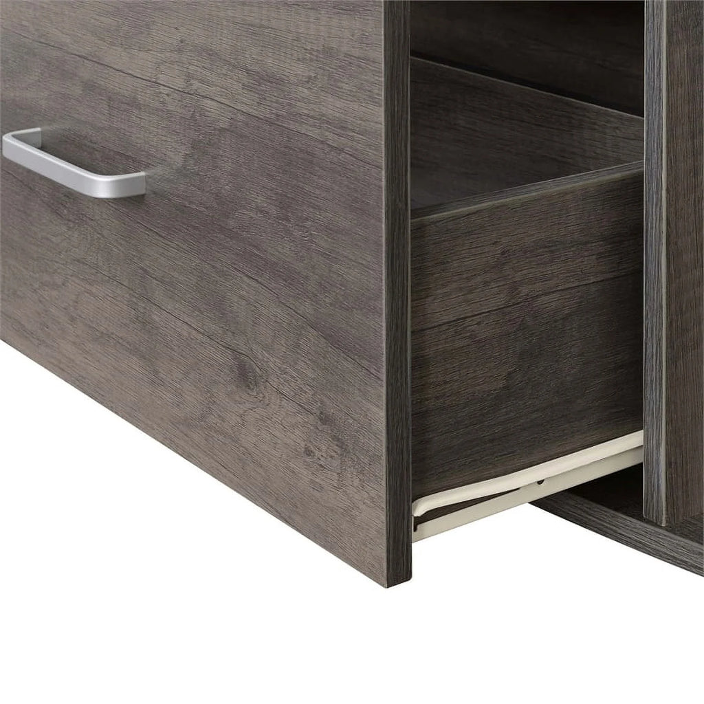 60-inch One-Drawer TV Stand with Shelves Gray Wood Finish P503398