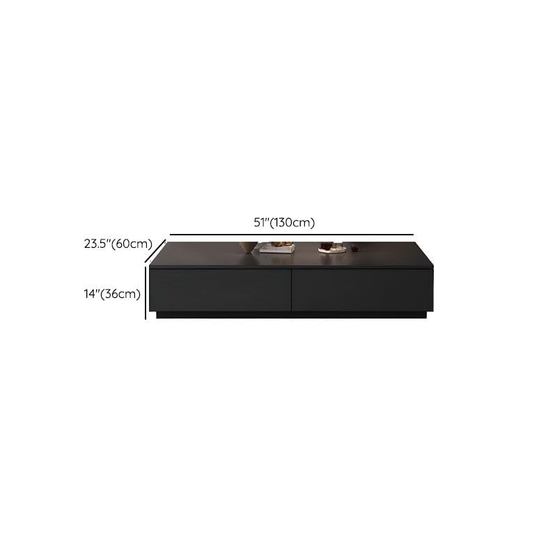 Black Wooden Coffee Table with Storage Drawers C47875