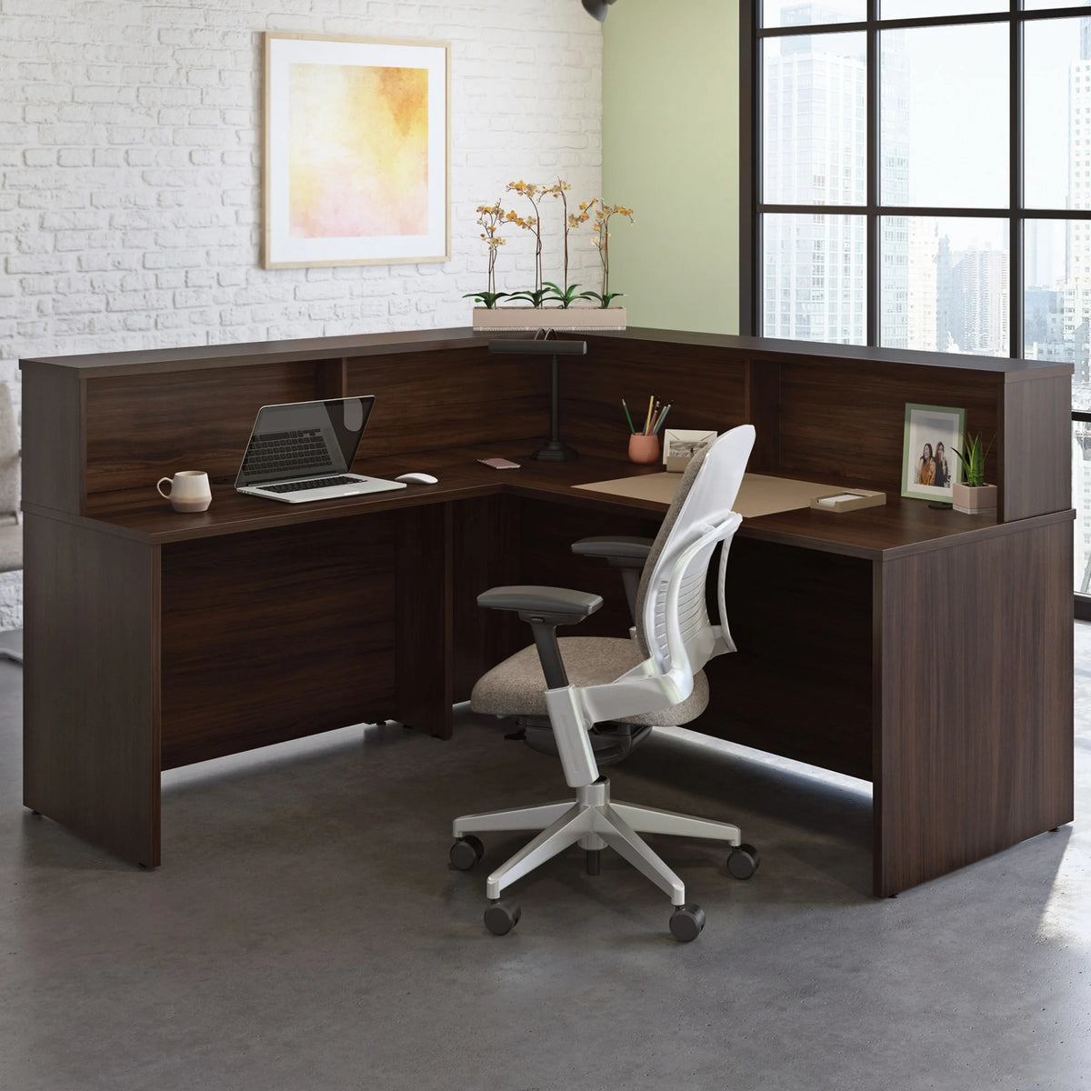 Engineered Wood Reception Station Hutch L81062