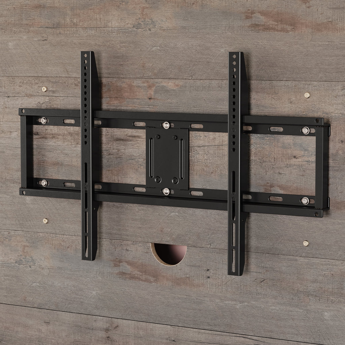 Weathered Wood Finish Entertainment Wall H2366