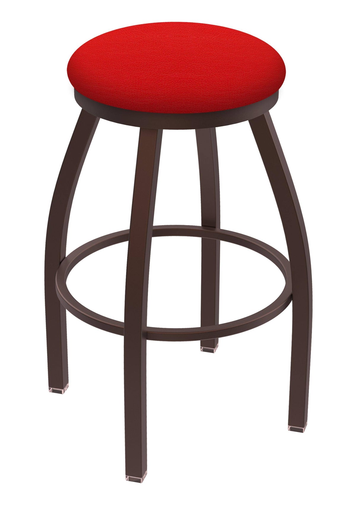 25-inch Swivel Counter Stool with Bronze Finish and Red Seat B9337