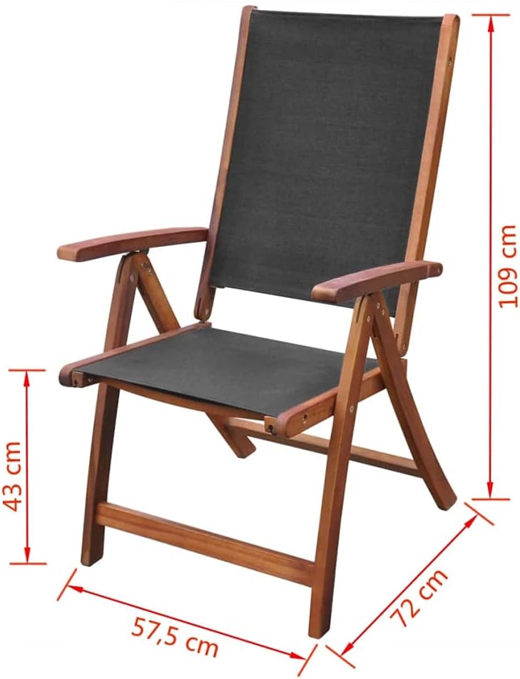 2X Solid Acacia Wood Garden Folding Chair C807