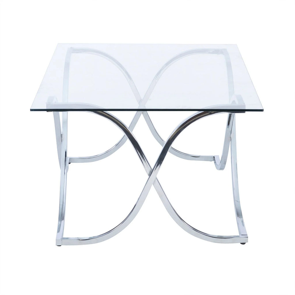 Glass Coffee and 2 End Table Set with Twisted Legs N108925