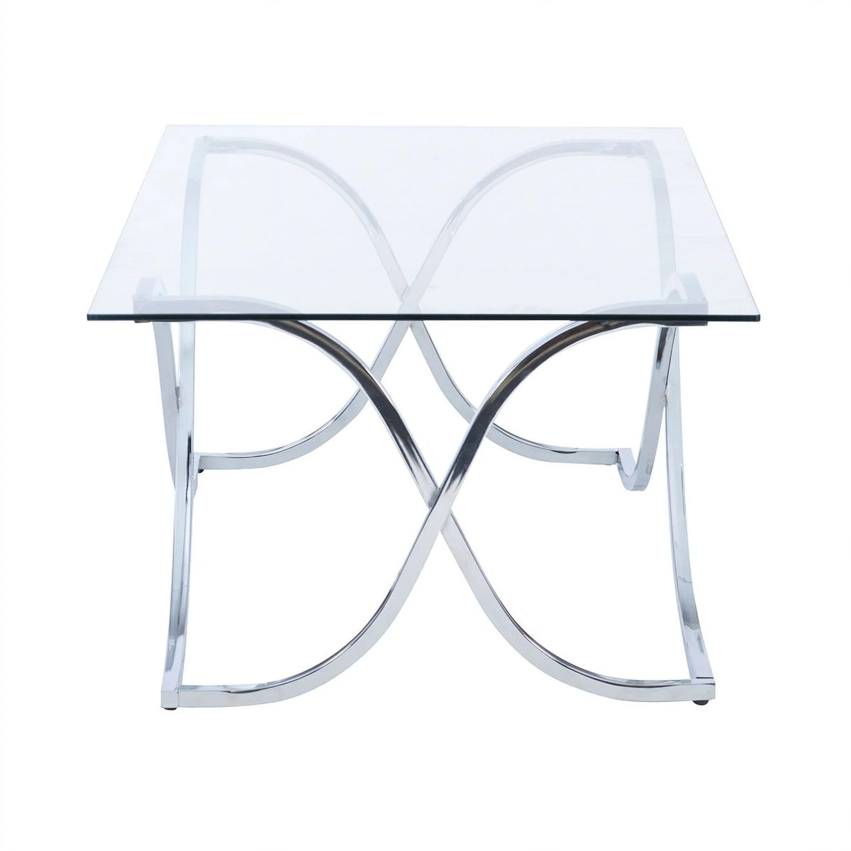 Glass Coffee and 2 End Table Set with Twisted Legs N108925