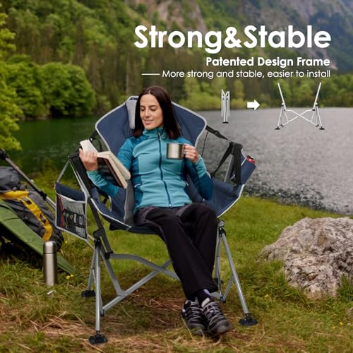 Oversized Hammock Camping Chair with Adjustable Backrest Blue D603