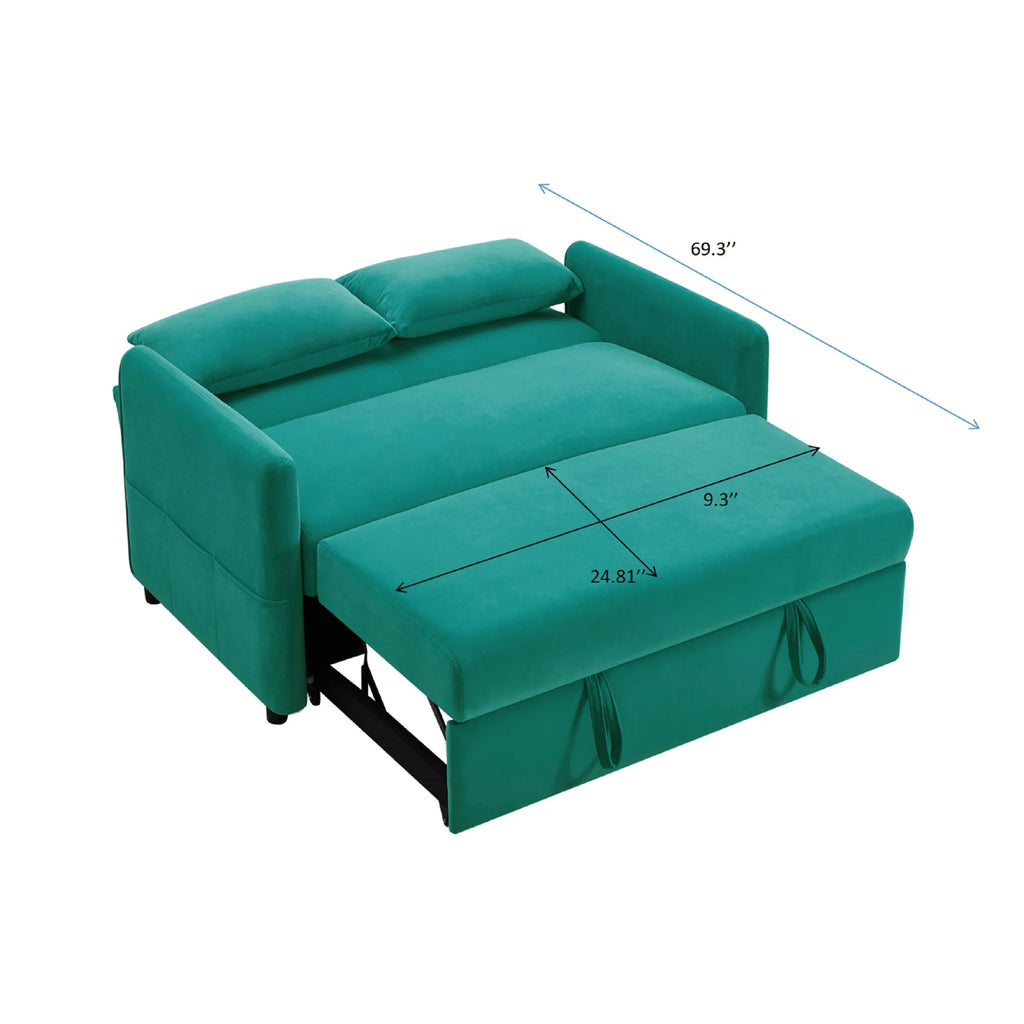 Blue Velvet Loveseat Sofa Z788
