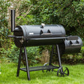 Charcoal Grill with Offset Smoker 941 sq.in. Extra Large BBQ Grill Black R45742