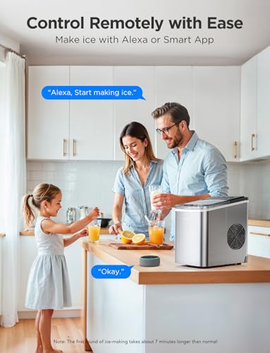 Smart Countertop Ice Maker Machine with Self-Cleaning, 26lbs/24Hrs, Stainless Silver Z852650